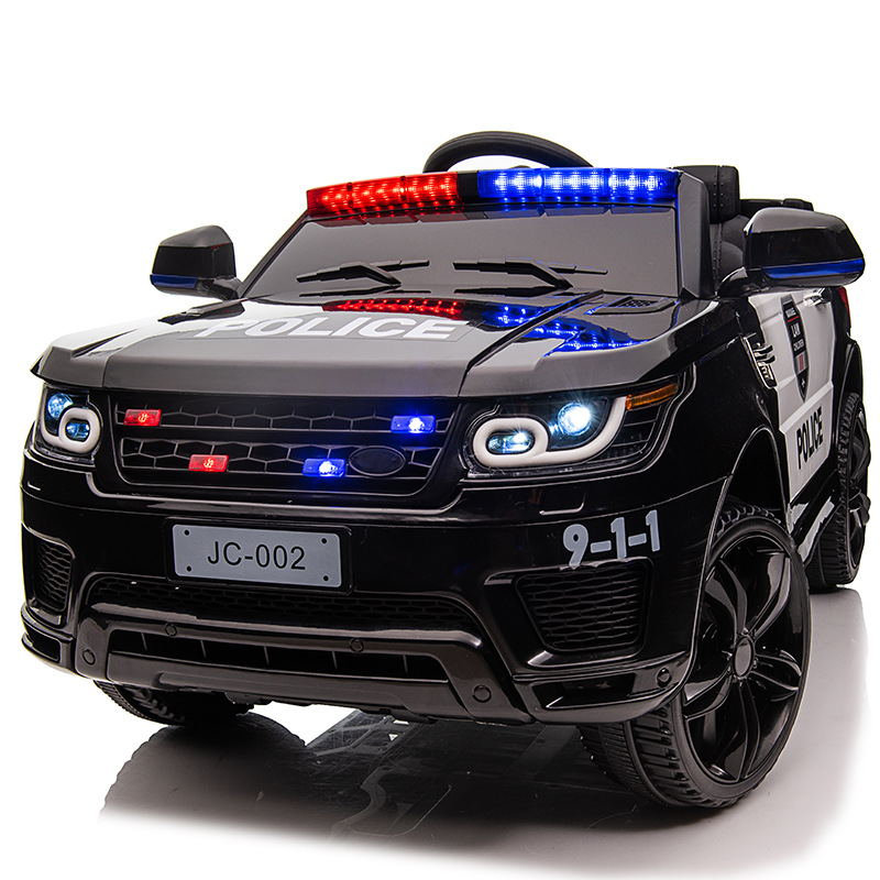 Children's Electric Car Four-Wheel Four-Wheel Drive Car Boys and Girls with Remote Control Toy Car Can Sit Baby Police Car Stroller