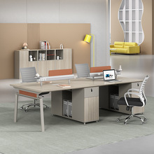 轻奢办公桌椅组合简约现代卡座2双4四6六人职员桌办公室屏风工位