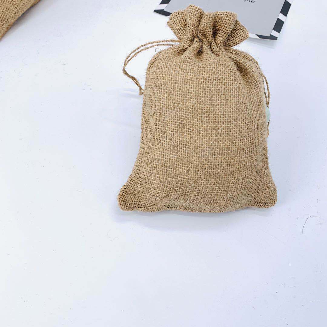 热销抽绳黄麻布袋 束口小麻布袋 复古编织小麻袋 收纳黄麻束口袋