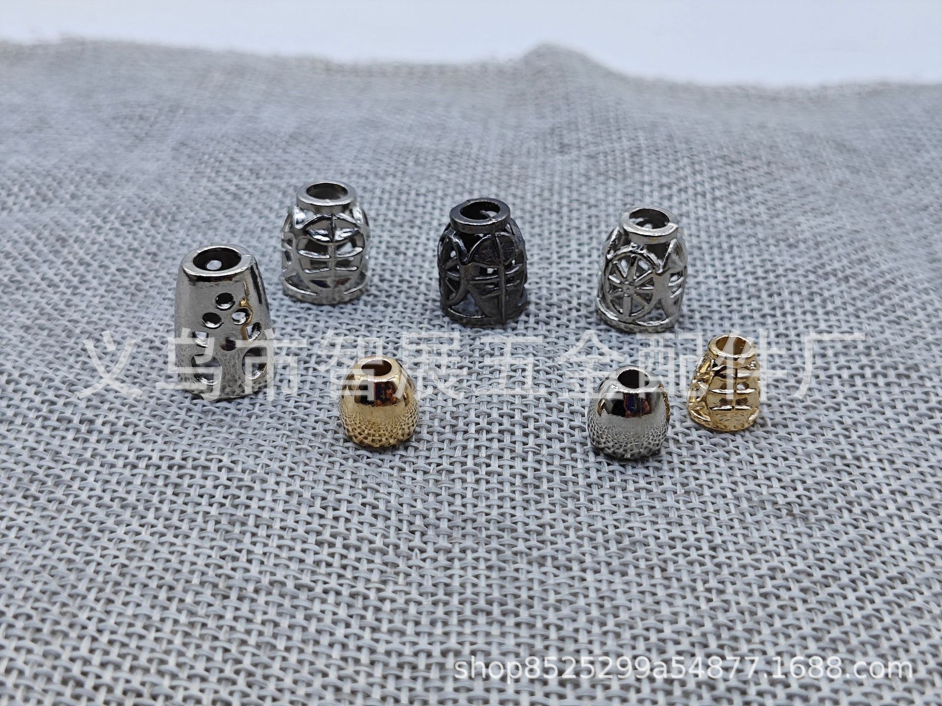 alloy cylindrical bell accessories hollow-out rice cap making tassel bead caps accessories factory direct sales big bigger