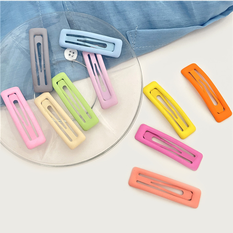 糖果色橡皮漆发夹bb夹少女刘海夹发卡时尚ins侧边夹子小清新发饰