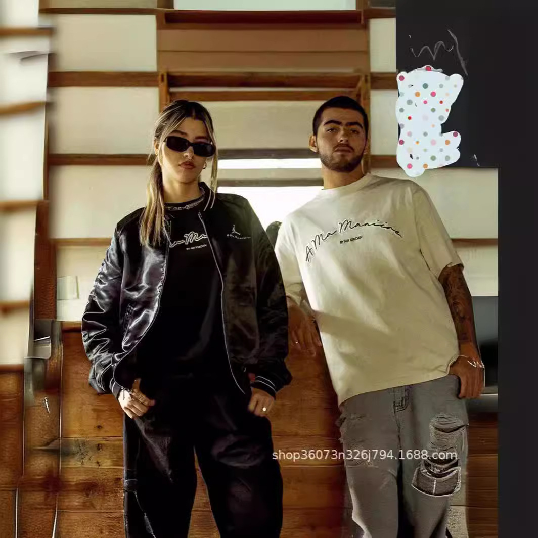 24年aj飞人联名圆领t恤 夏季运动篮球街头男女情侣宽松乔丹短袖潮