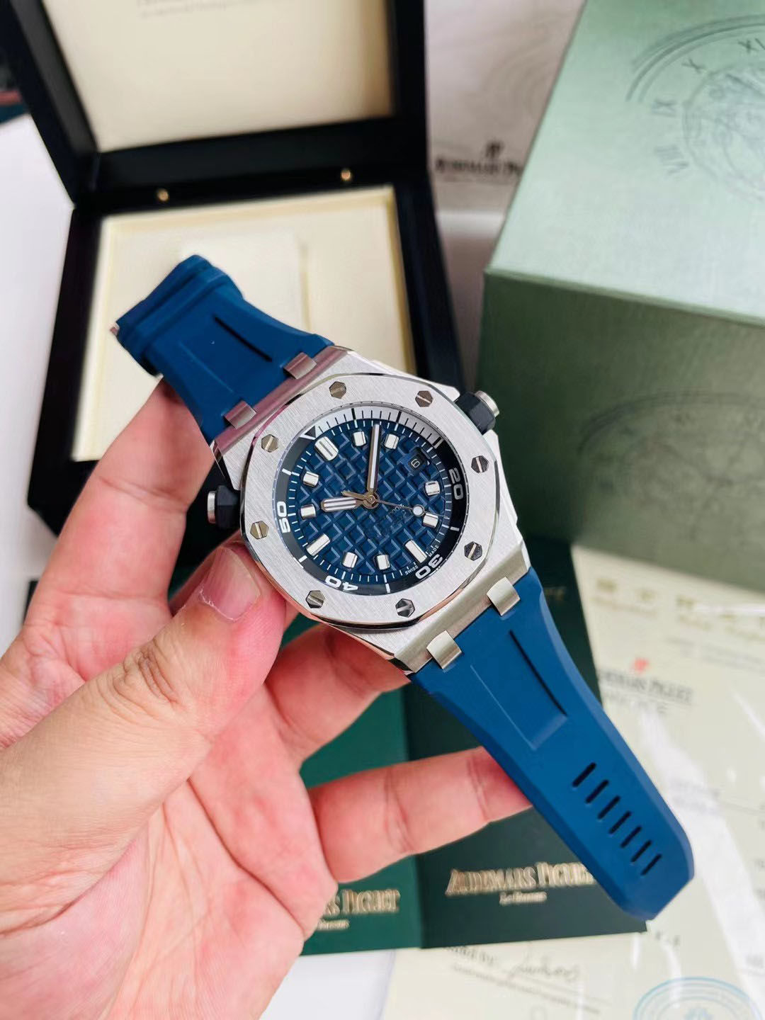 皇家橡树新款硅胶时尚石英腕表帅气高端商务酷炫简约大气男女表批