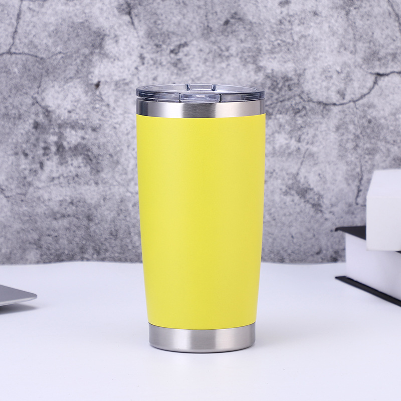 New 20Oz Plastic Spray Cup Large Ice Cup 304 Stainless Steel Double Wall Thermal Cup Sports Cup Can Be Used as Logo