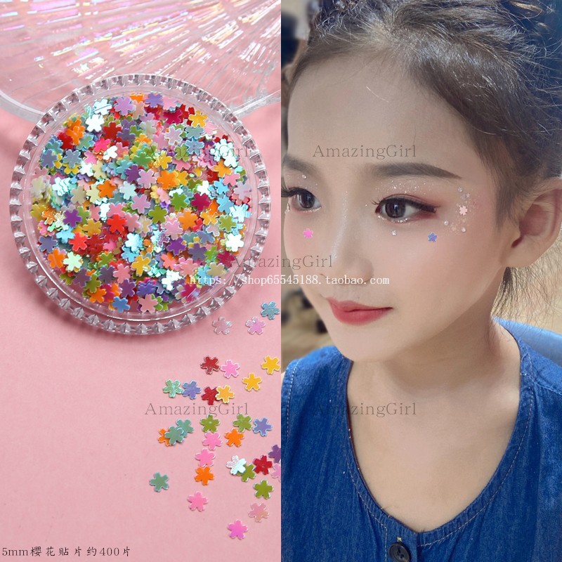 脸上贴饰品化妆钻贴脸儿童眼妆亮钻泪钻珍珠蝴蝶舞台妆演唱会脸贴