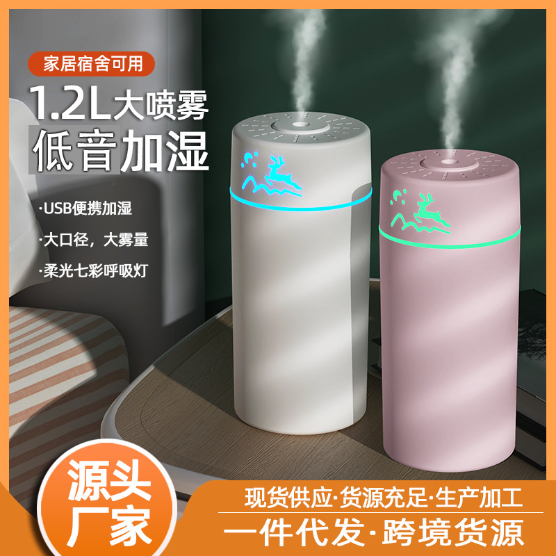 2021 New Humidifier 2l Large Capacity Spray Hydrating Usb Three Spray Heavy Fog Mute Household Factory Delivery