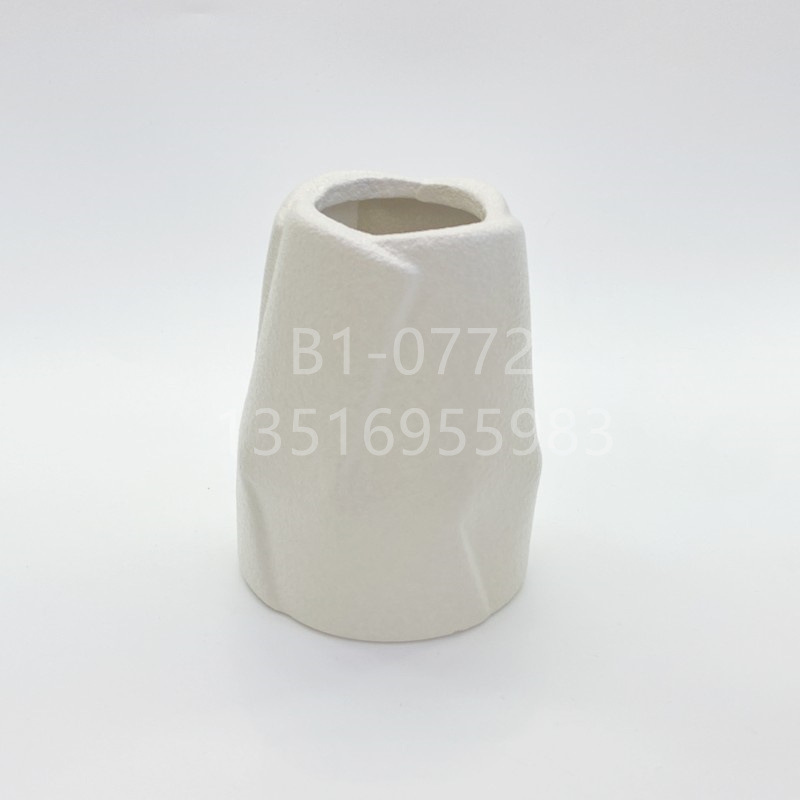 Simple Nordic Ceramic Vase White Ins Style Ceramic Flowerpot Modern Flower Arrangement Bed & Breakfast Desktop Office Ornaments