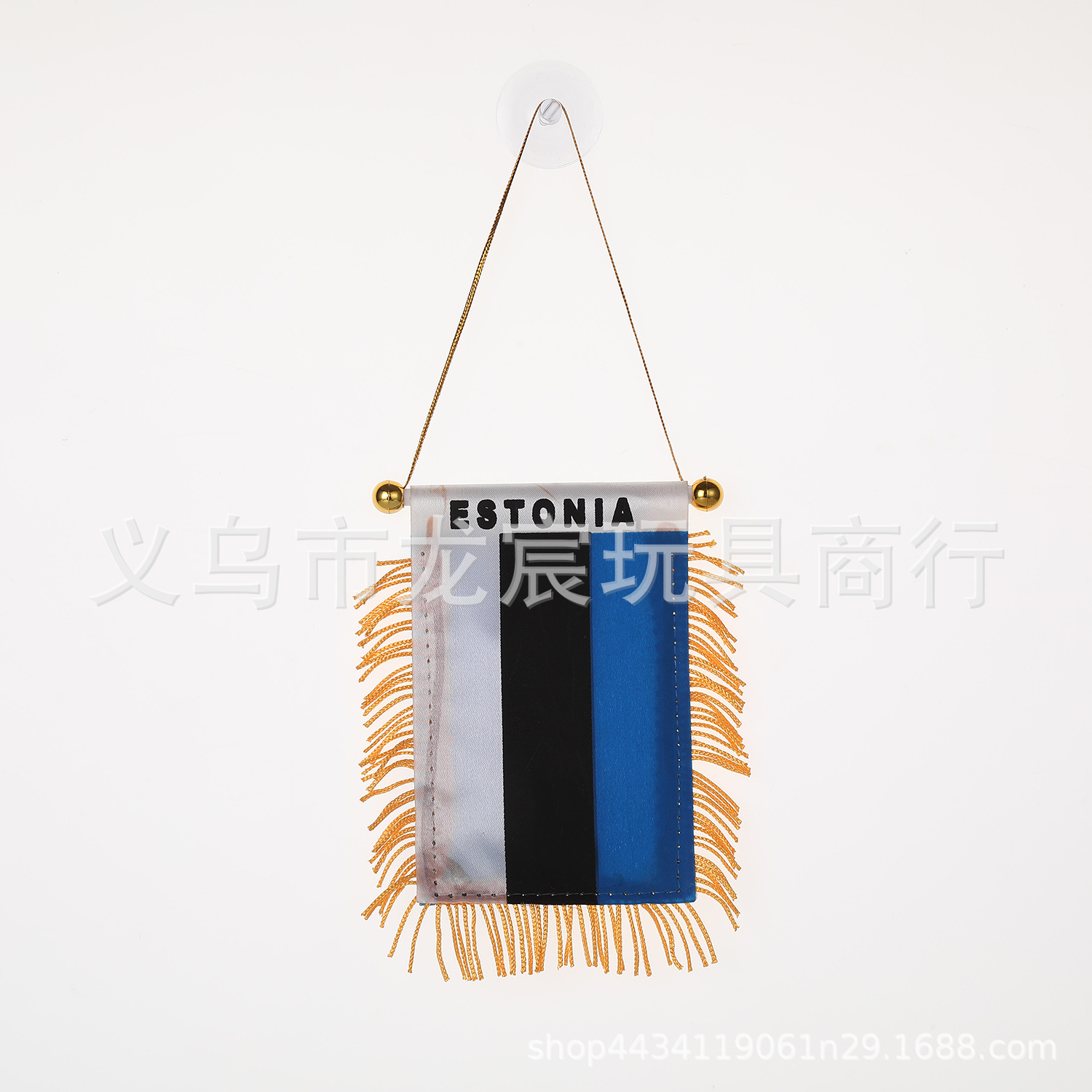 Factory Direct Supply Estonia Car Small Hanging Flag National Flag Mini Small Brocade Flag Double-Sided Tassel Sucker Tassel