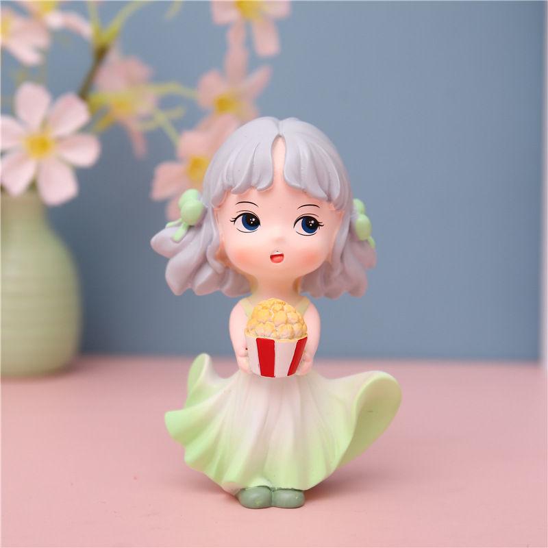 甜蜜时光可爱小女孩盲盒手办公仔摆件创意树脂工艺儿童生日礼物