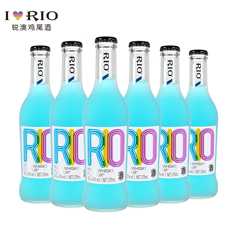 rio锐澳预调鸡尾酒玻璃霓虹标经典瓶蓝玫瑰味275ml*12瓶果酒-阿里巴巴
