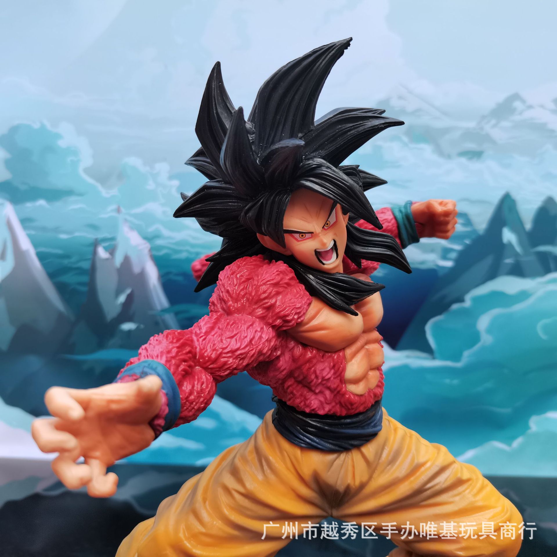 动漫批发 七龙珠 4代 超四孙悟空 超级赛亚人 战斗场景 模型手办