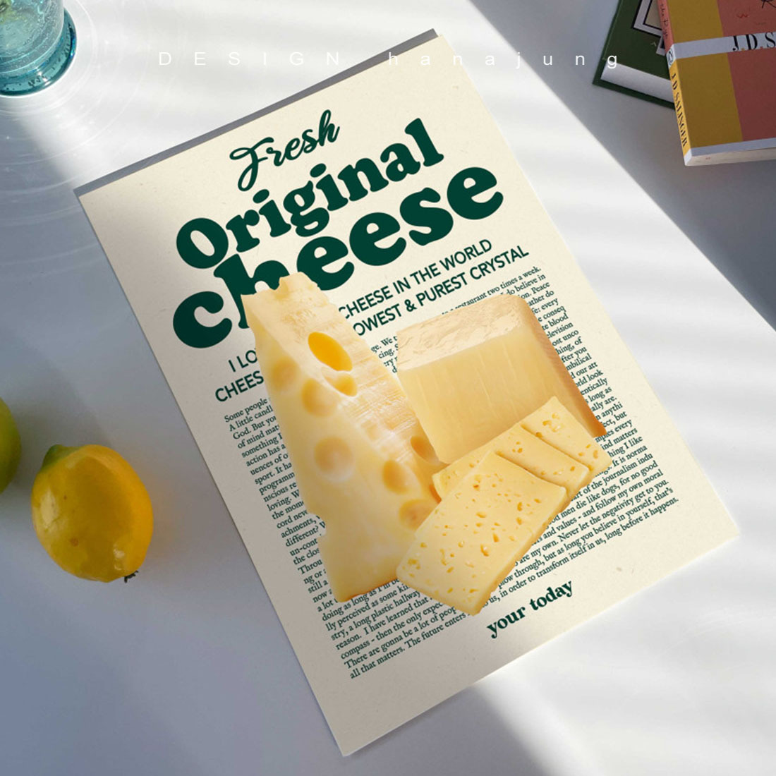 原味芝士奶酪小清新摄影海报 韩国ins博主同款简约甜品客厅装饰画
