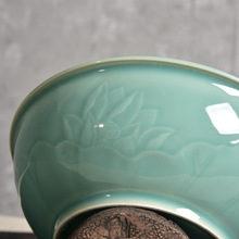 特价微瑕龙泉青瓷大碗家用陶瓷中式汤碗纯色圆形加厚菜盆可微波炉