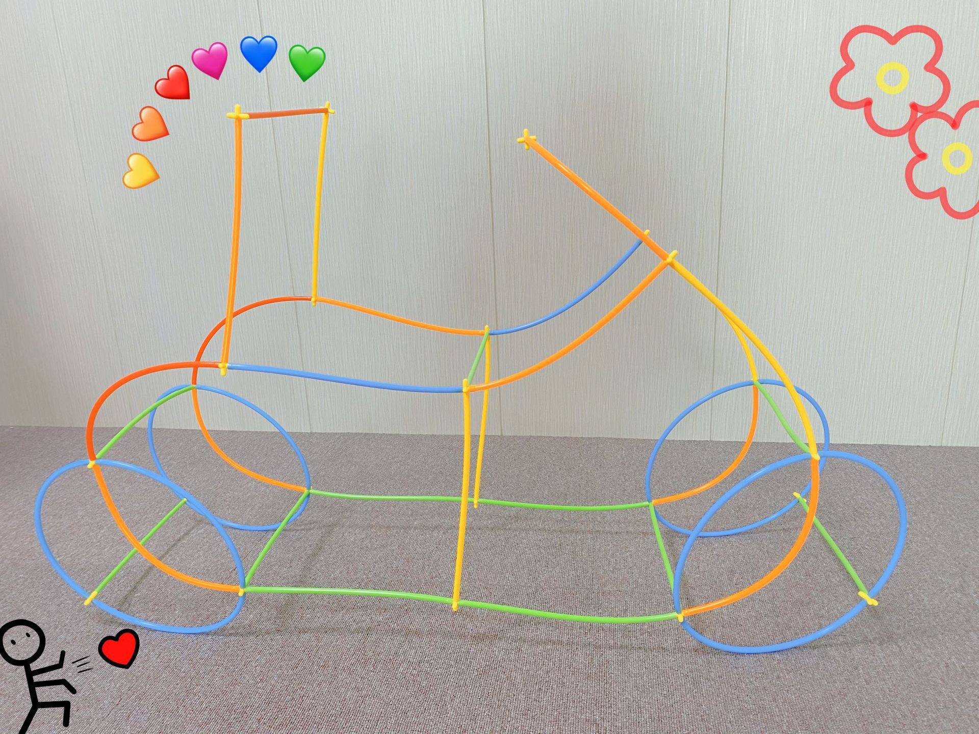 代发 吸管构建积木棒塑料拼插diy聪明魔术棒地摊玩具4d空间玩具棒