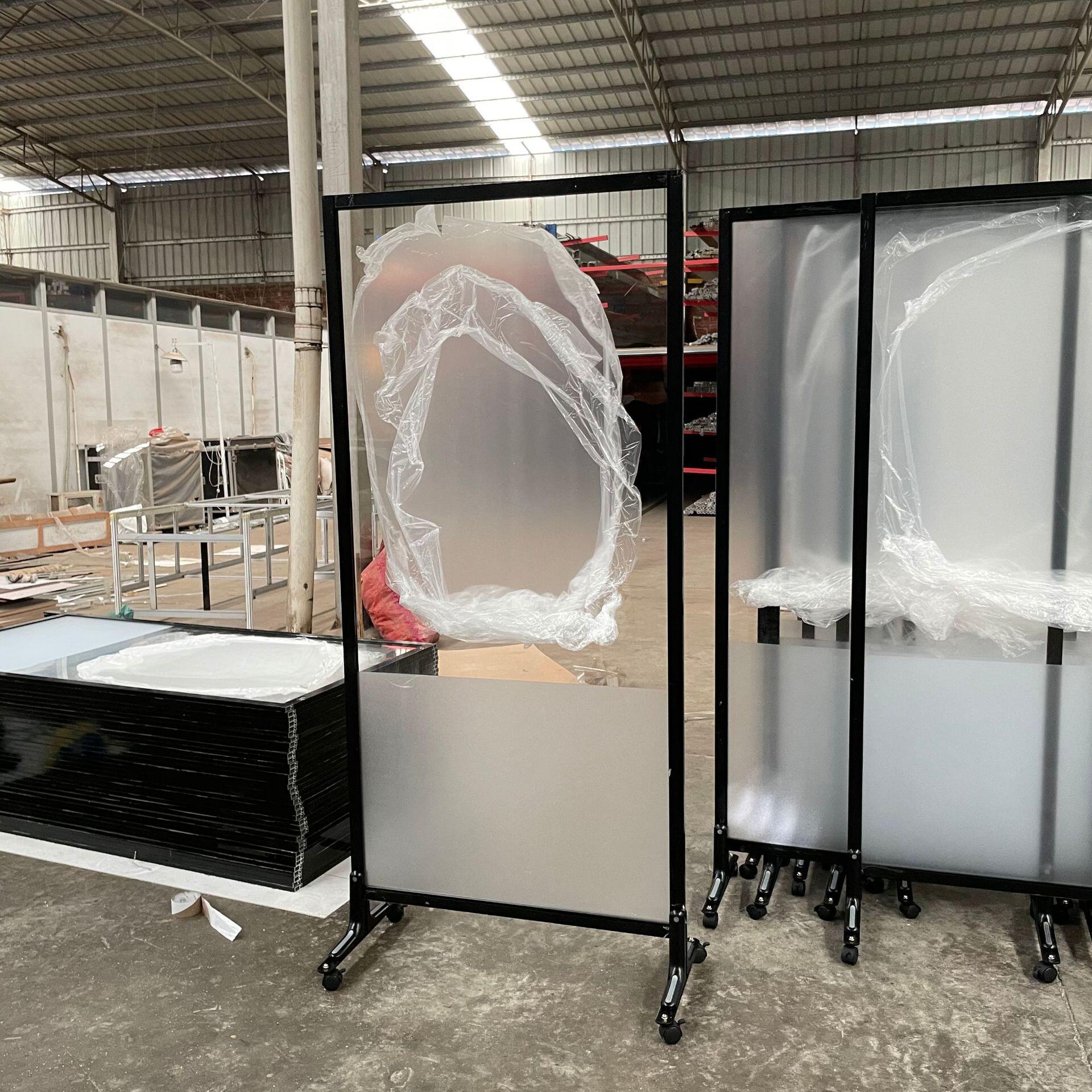 透明隔板可移动折叠办公屏风活动墙隔断办公室车间仓库机场工厂