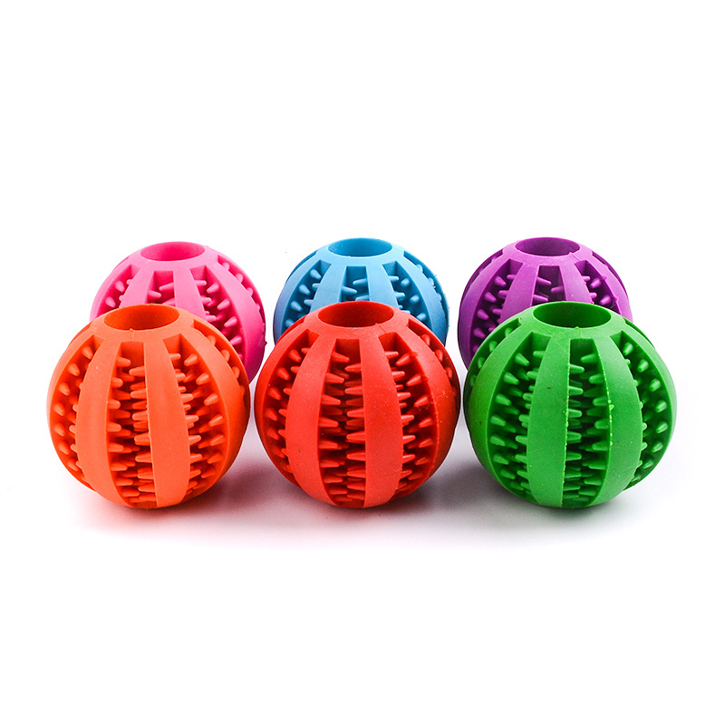 Dog Toy Ball TPR Pet Supplies Molar Teeth Cleaning Chewing Bite-Resistant 7cm Slow Food Ball Brand Factory Direct Sales