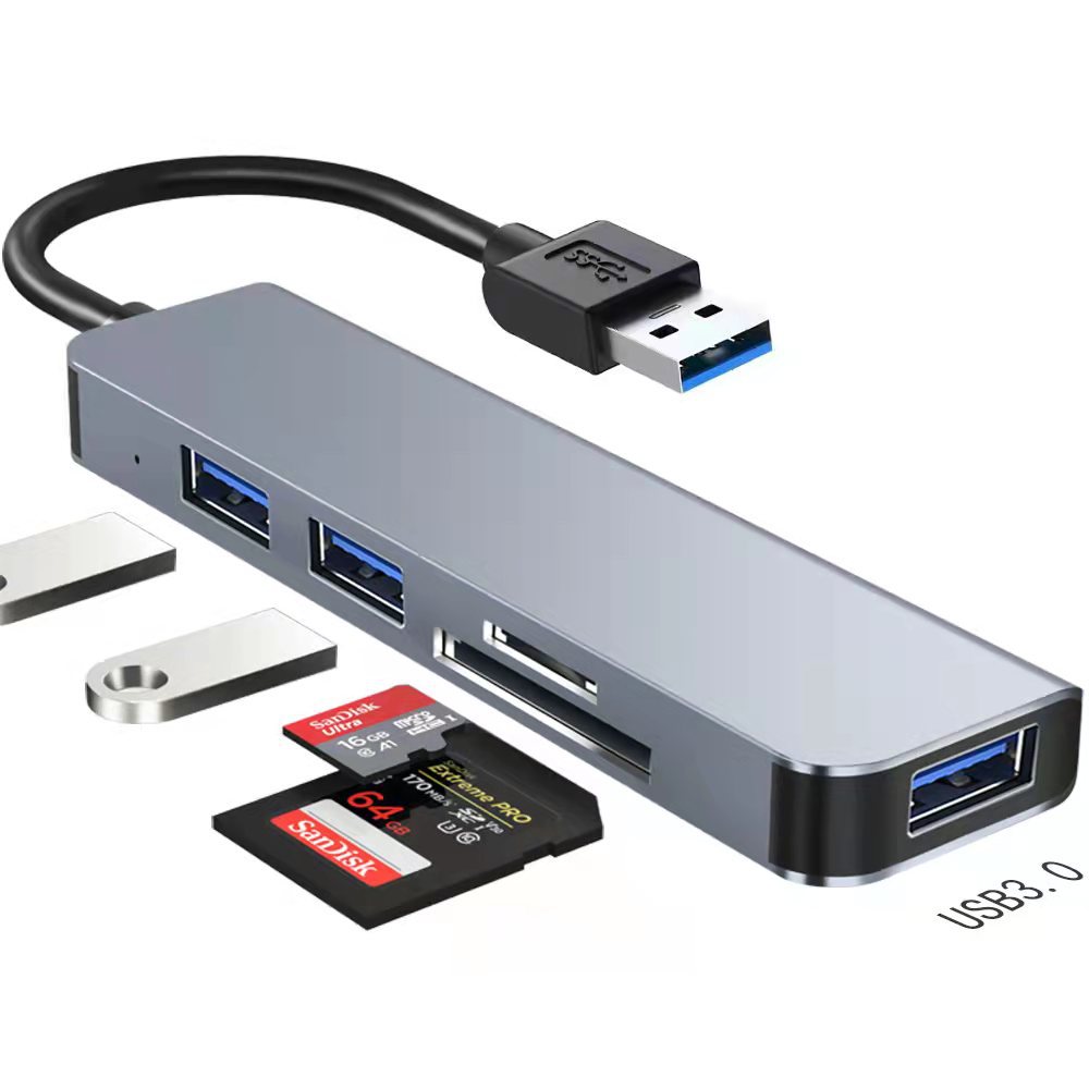 跨境usb3.0 hub tf卡sd读卡器 适用于电脑笔记本 usb集线器