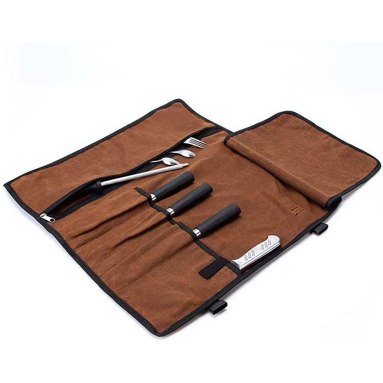 厨师刀袋蜡帆布耐用防油污刀具收纳袋餐具收纳袋折叠卷包袋定做