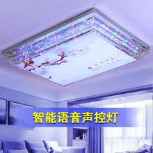 新款客厅灯长方形平板水晶灯LED吸顶灯蓝牙音乐遥控家用大厅灯具