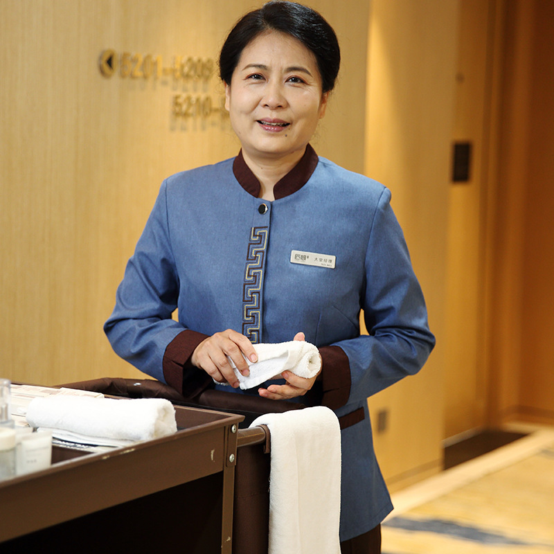 酒店宾馆客房清洁员春夏套装保洁工作服长袖女物业阿姨大码pa服装