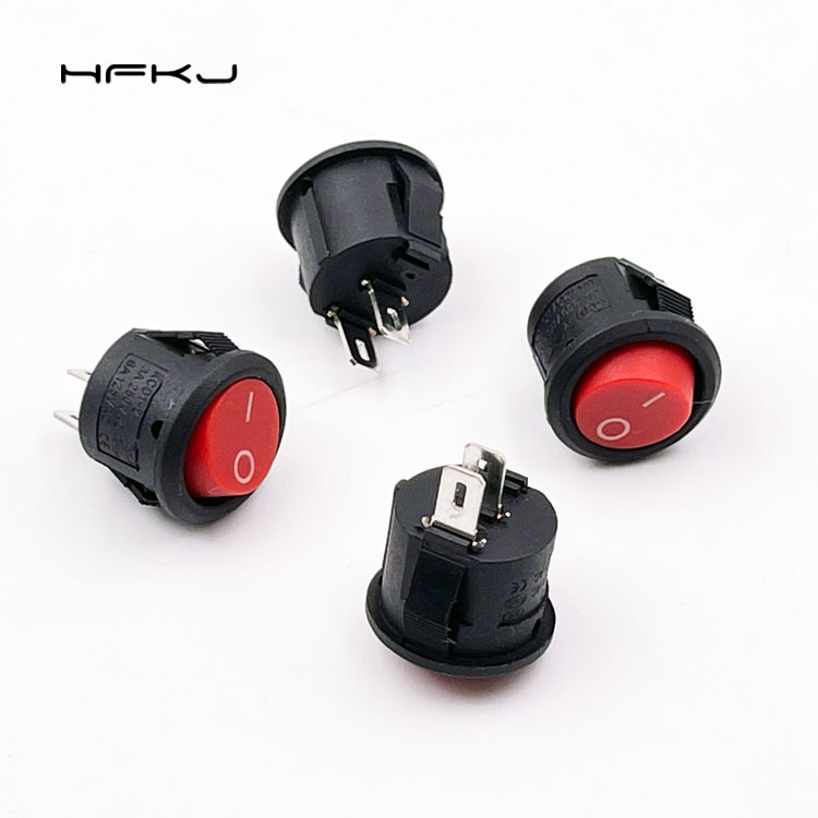 kcd1-2开关小圆形开关迷你小型开关二脚二档无灯翘板开关开孔15mm