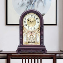 老式座钟客厅创意欧式复古台钟静音新中式整点报时桌面摇摆钟