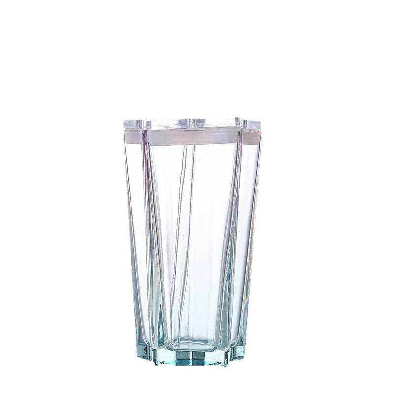 Good-looking Cup with Straw Five-Pointed Star Glass Cup Color Gradient Cup Cold Drink Cup Coffee Cup with Lid Drinking Cup