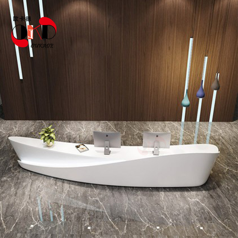 创意异形艺术玻璃钢前台吧台收银台大堂美容院ktv前台接待台