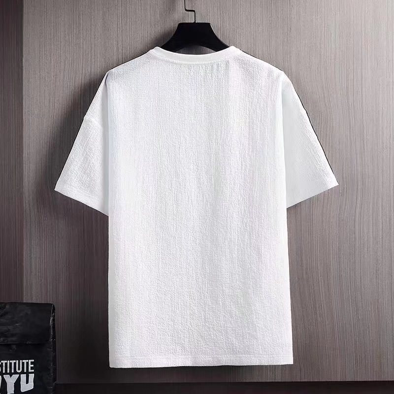 Short-Sleeved T-shirt Men's Summer Half Sleeve Hong Kong Style Loose Fashionable T-shirt Bottoming Shirt in Stock Top