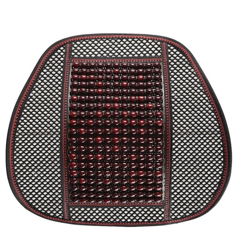 汽车腰靠垫护腰背靠垫夏季座椅车靠腰部支撑木珠透气腰托靠枕野奈