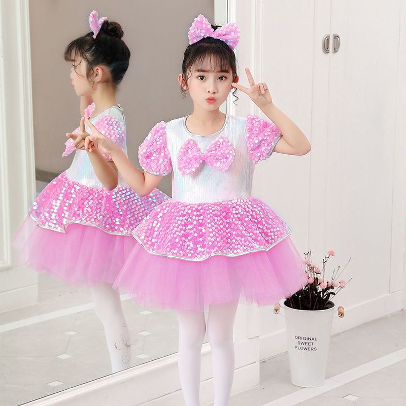 六一儿童演出服女童幼儿园可爱蓬蓬纱裙亮片连衣裙舞蹈表演服装