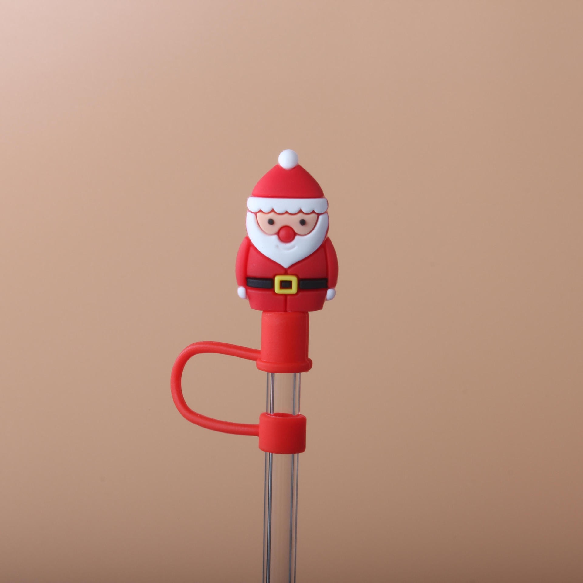 Christmas New Food Grade Silicone Dustproof Environmental Protection Straw Stainless Steel Straw Bamboo Straw Dust Plug Cover