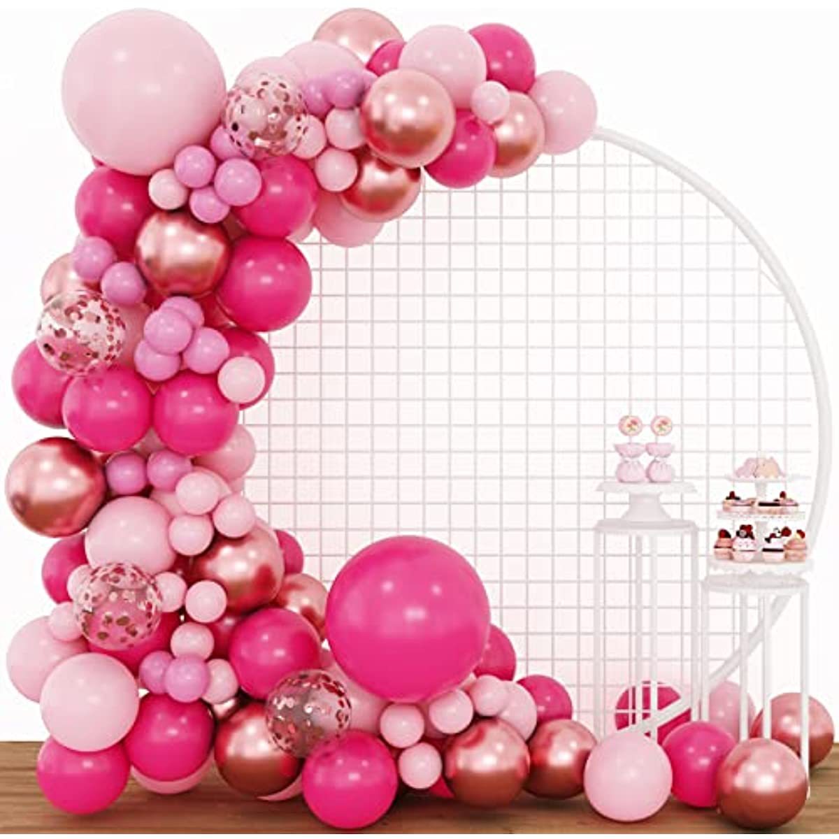 cross-border pink rose red garland balloon chain wedding room layout birthday balloon decoration party set supplies