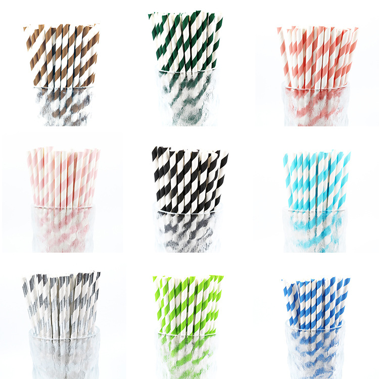 Paper Sucker Stripe Eco Paper Disposable Straws Paper Straws Biodegradable Paper Straws