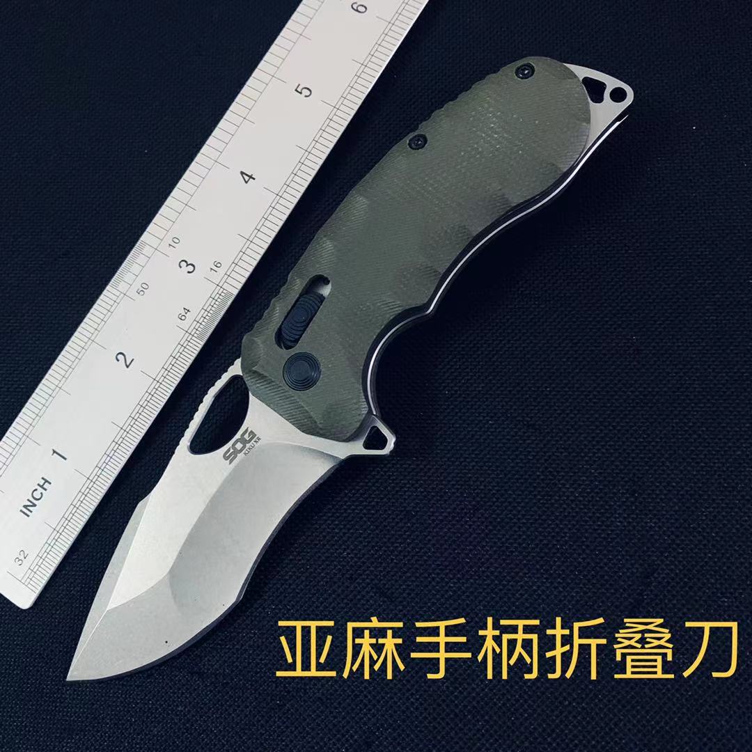 利便携口袋小刀野营求生功能现货美观亚麻手柄户外折刀锋折叠小刀