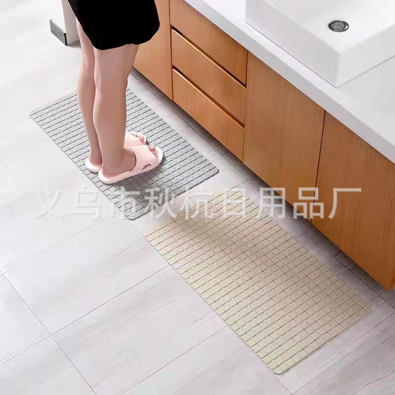 Bathroom Non-Slip Mat with Suction Cup Hollow Chess Pieces Waterproof Gasket Toilet Bathroom Pool Kitchen Floor Mat