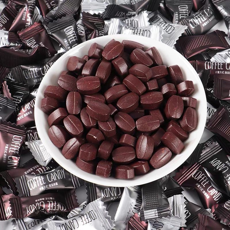 即食咖啡糖咀嚼压缩咖啡豆醇香可嚼糖夏季咀嚼提神糖整箱零食批发