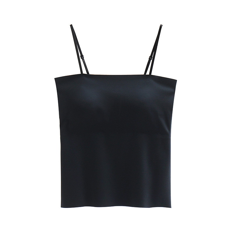 Summer Boat Neck Beauty Back Sling Women's Underwear Korean Style with Chest Pad One-Piece Vest Inner Fixed Cup Seamless Tube Top