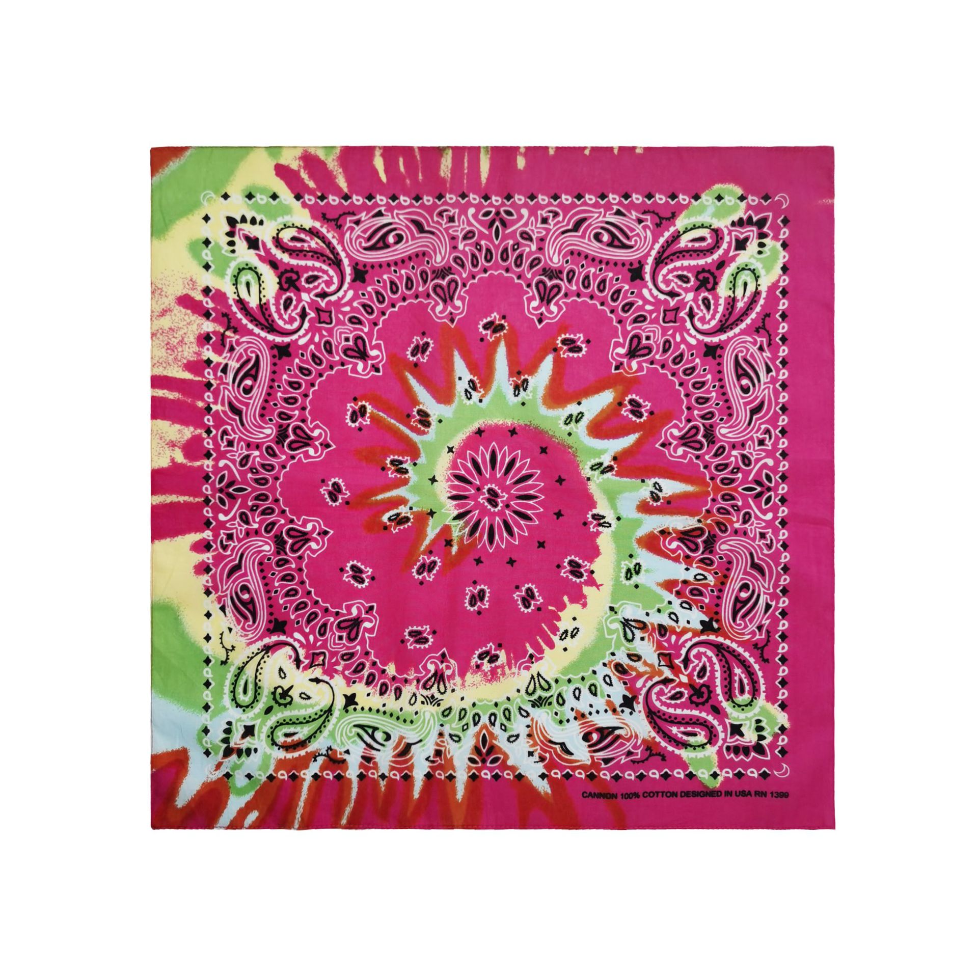 现货扎染方巾腰果花佩斯利小丝巾 户外骑行嘻哈街舞头巾 可定制