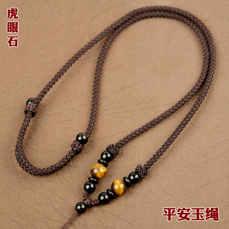 天然虎睛石项链绳玉佩挂绳黄金玉器吊坠绳男女款玉坠绳-阿里巴巴