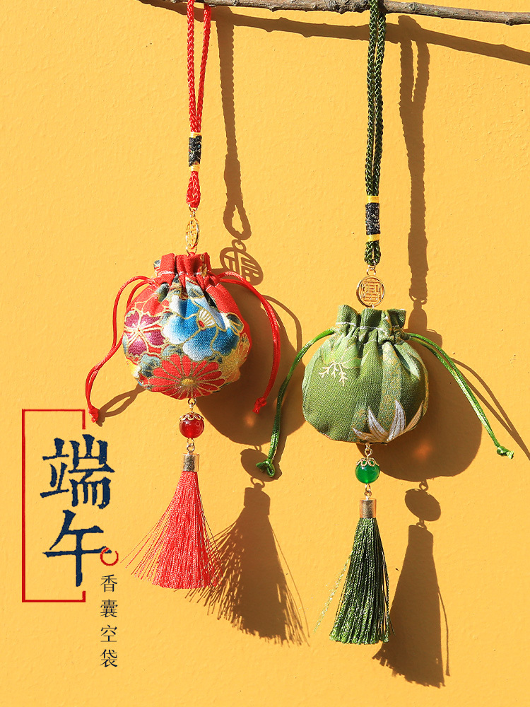 祈福艾草香包粽子礼盒小挂件驱蚊艾叶香囊香袋跨境热销草本植物金鸡