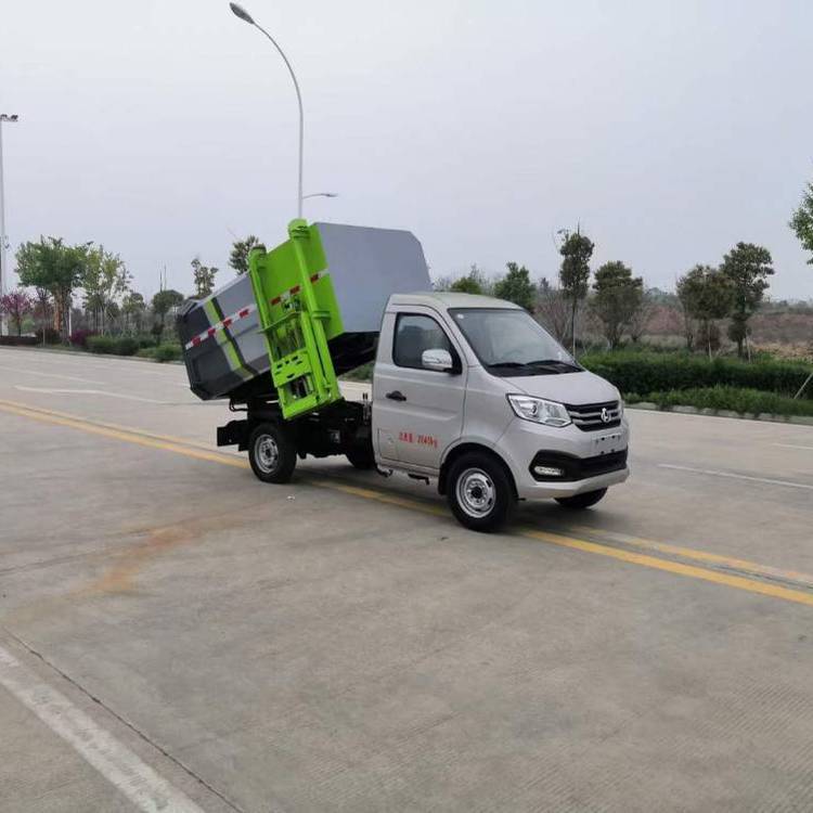 长安4方小型侧挂桶垃圾车 汽油发动机 车型小巧 经济-阿里巴巴