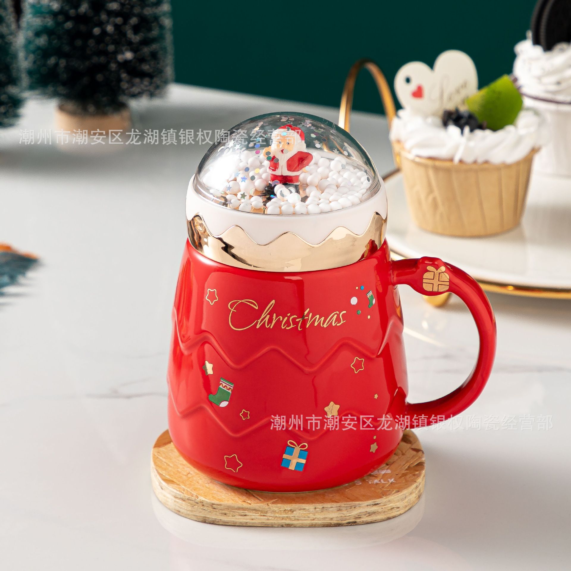 Foreign Trade Cross-Border Christmas Cup Creative Mug Trendy Cute Female Office Coffee Cup Ceramic Drinking Cup