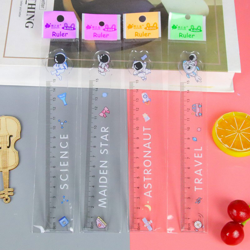 Cartoon Shaped Ruler Drawing Measuring Tool Student Ruler 15cm a Scale Children Gift Transparent Plastic Ruler