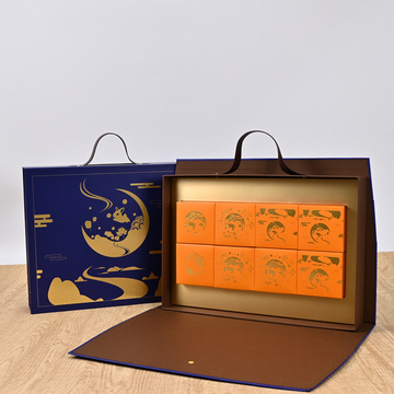 新款现货高级感手提中秋月饼礼盒国潮风8粒6粒月饼包装盒空盒批发