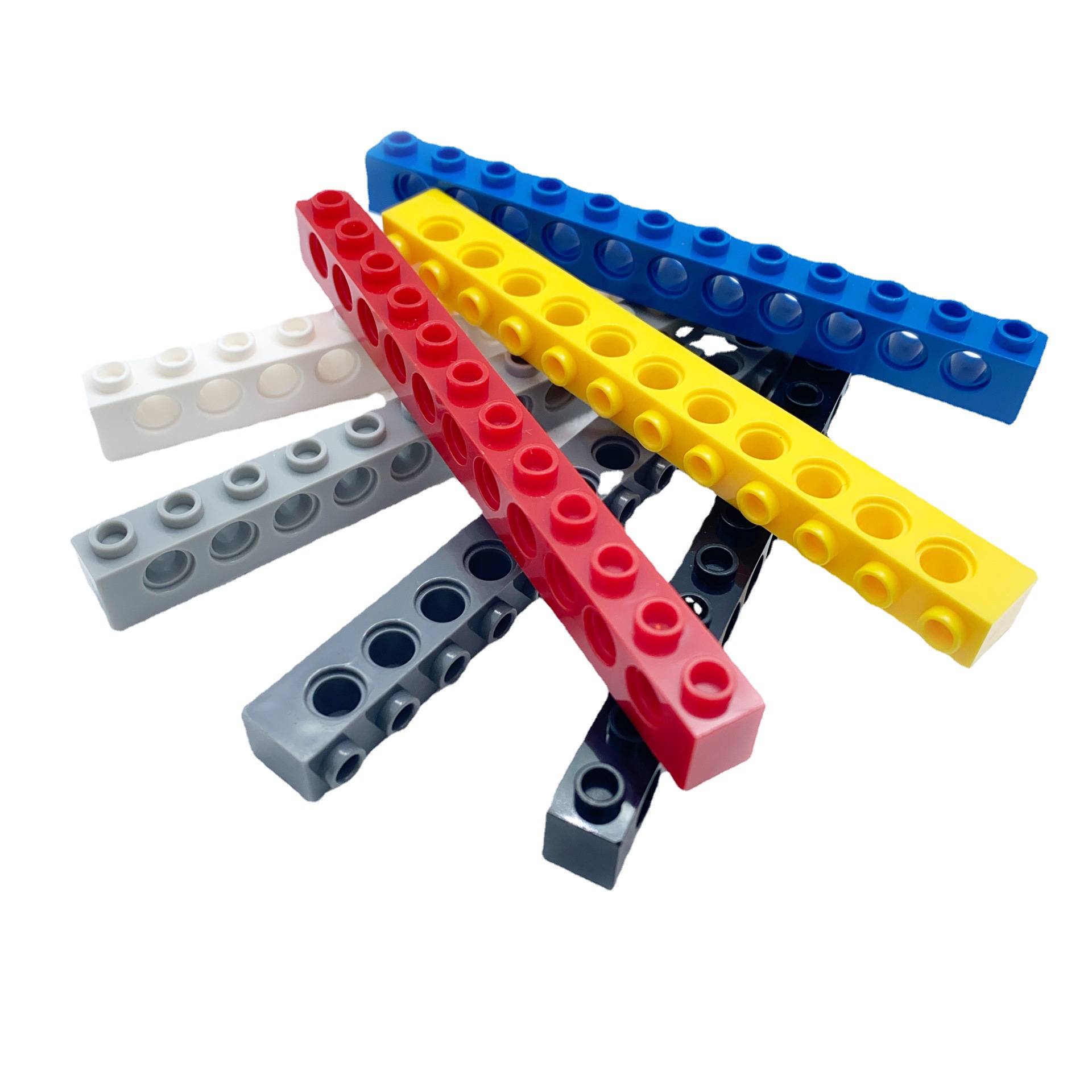 科技件散件配件系列 兼容乐高3895 1x12带11孔钻diy拼装积木玩具