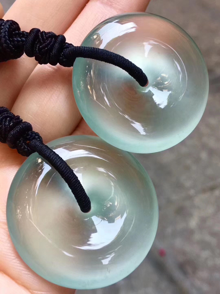 玻璃种冰种平安扣怀古翡翠吊坠玉坠佛观音树叶子挂件佩件福豆