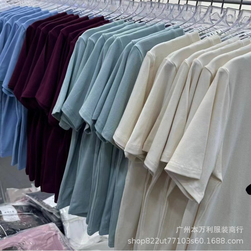 外贸2元库存大码圆领男装短袖t恤广州新款尾货时尚棉质款上衣批发