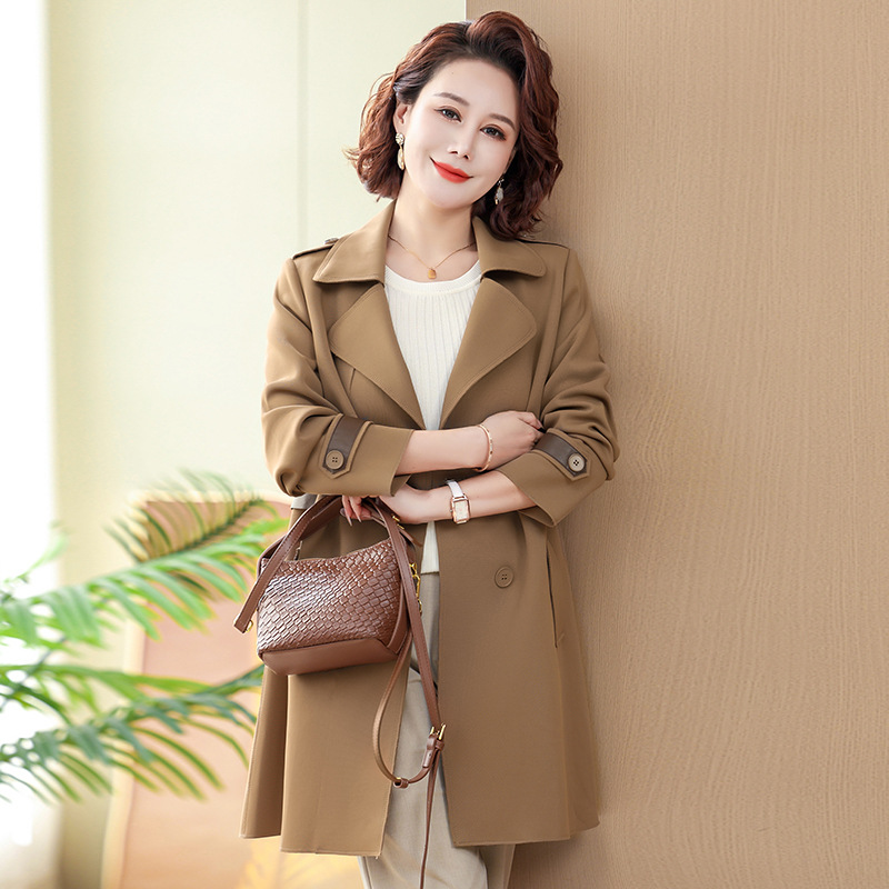 风衣外套女2024春秋新款妈妈装春季气质时尚中老年女装中长款大衣