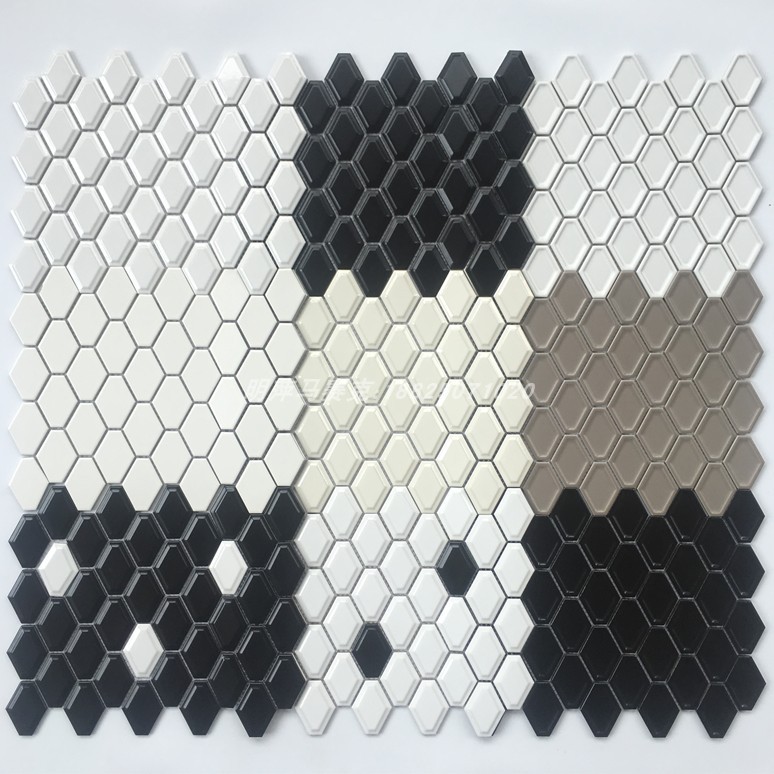 简约欧式凹凸六角菱形陶瓷马赛克餐厅吧台卫生间玄关电视背景墙砖